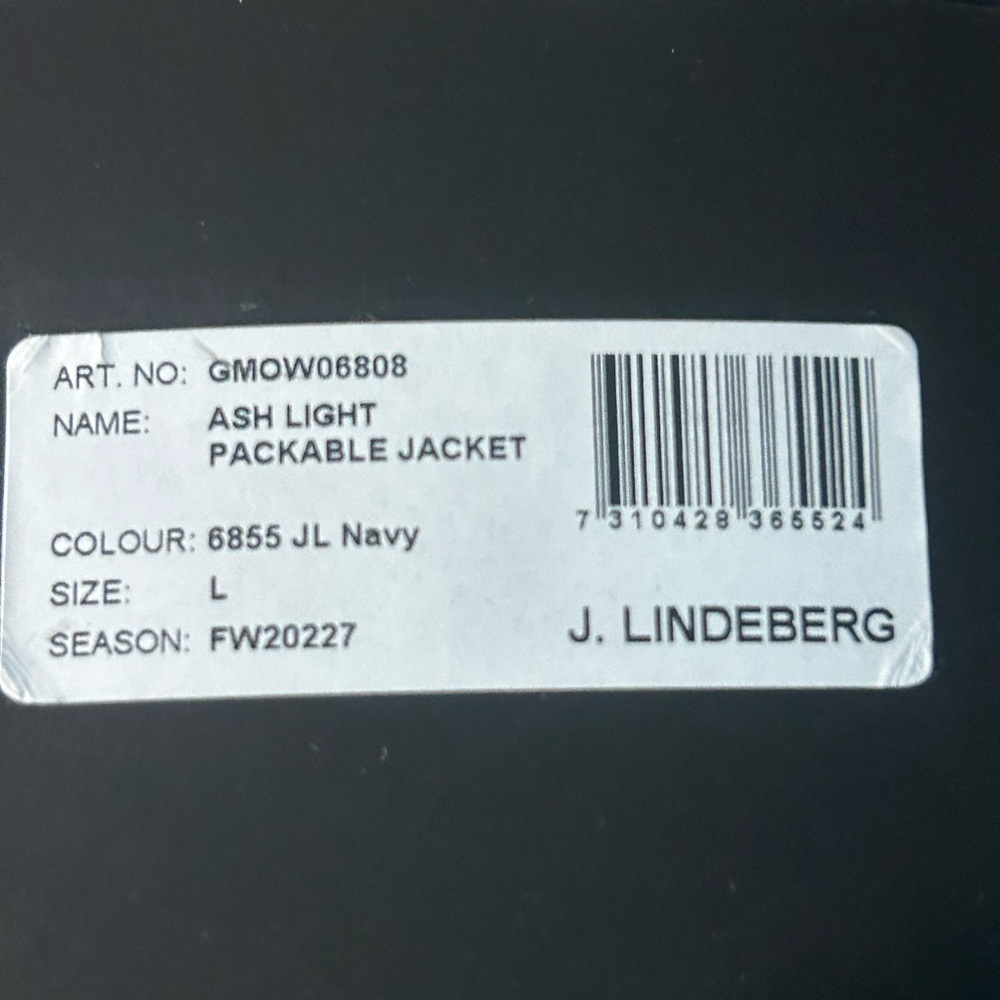 J. LINDEBERG ASH LIGHT PACKABLE JACKET NAVY GOLF NWT SIZE LARGE - Picture 14 of 14